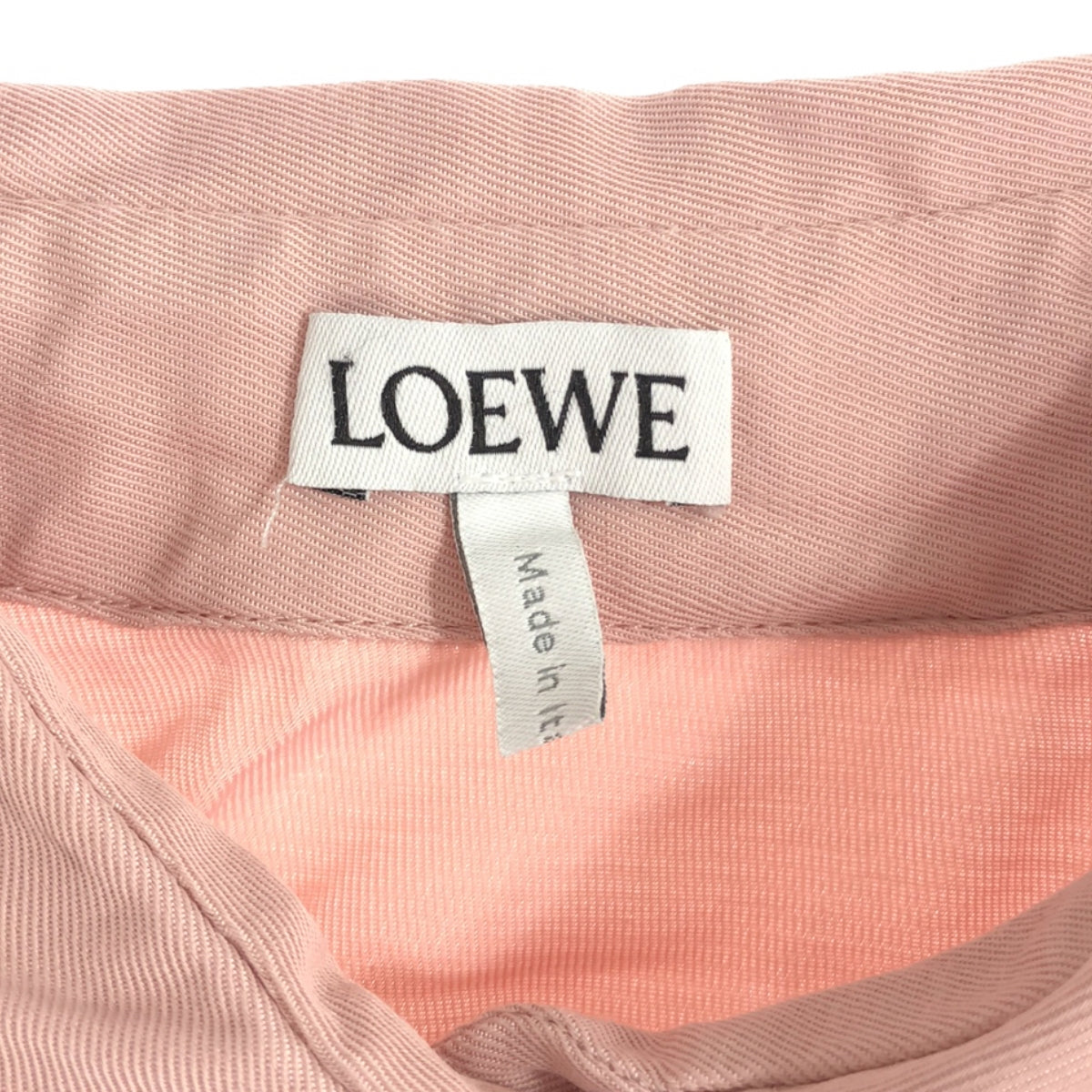 LOEWE / 로에베 | 비스코스 레이온 아나그램 플라이 프론트 슬릿 롱 셔츠 | 32 | 핑크 | 여성