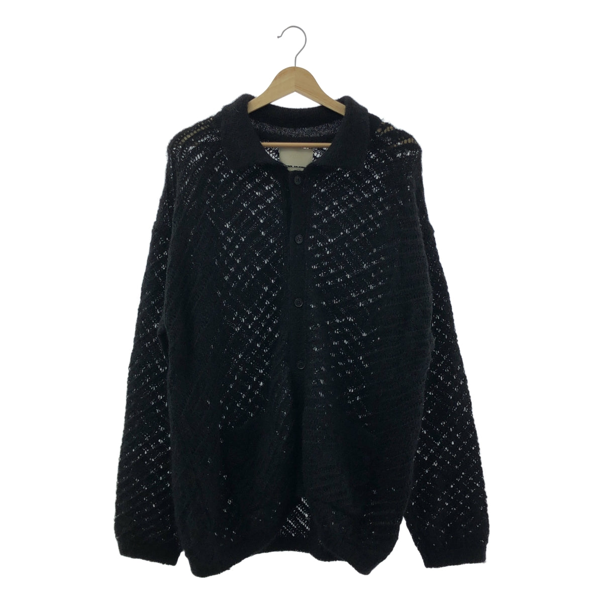 【美品】  YOKE / ヨーク | 2024SS | SILK MOHAIR BUTTONED CARGIGAN / モヘヤ シルク ニット カーディガン | 2 | ブラック | レディース