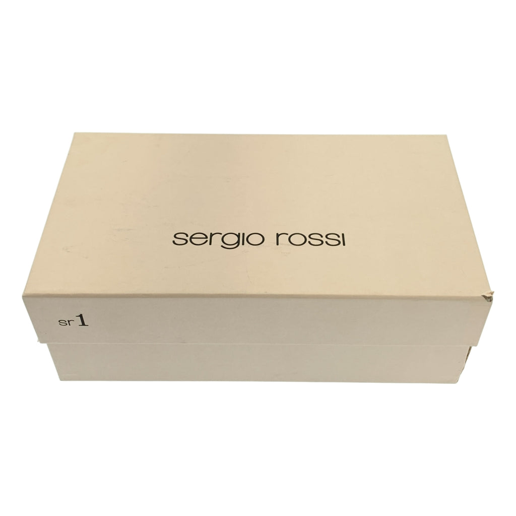 sergio rossi / 세르지오로시 | SR1 스퀘어 투 메탈 플레이트 플랫 슈즈 | 37 |
