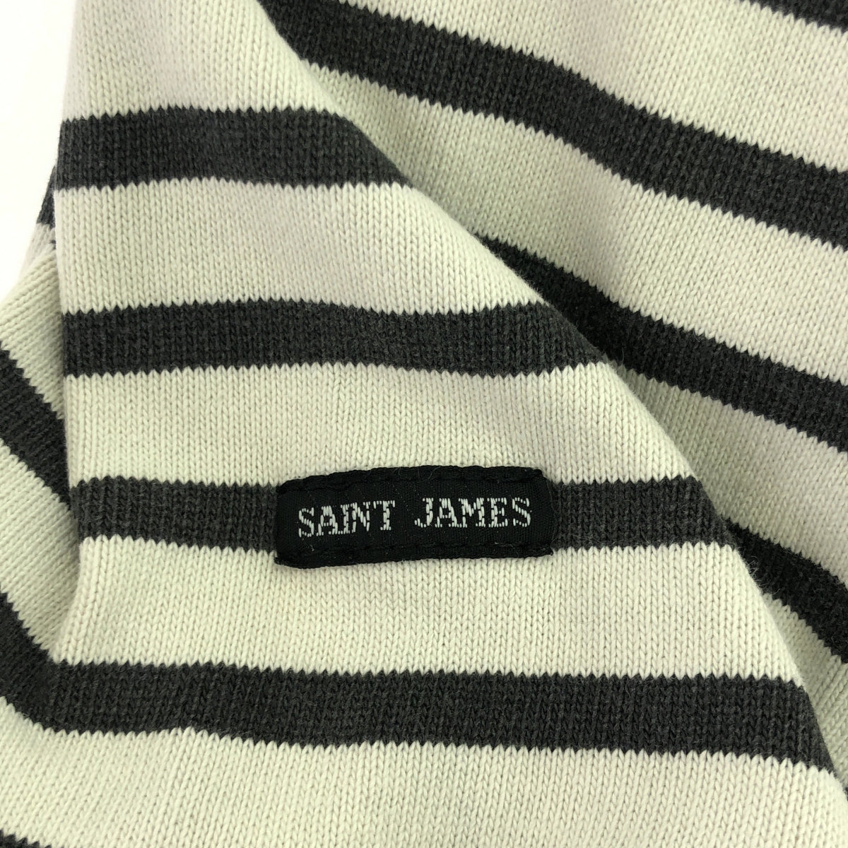 聖詹姆斯 / 聖詹姆斯 | OUESSANT BORDER / Wesson Border 船領巴斯克剪裁和縫製 |白色/灰色 |男士