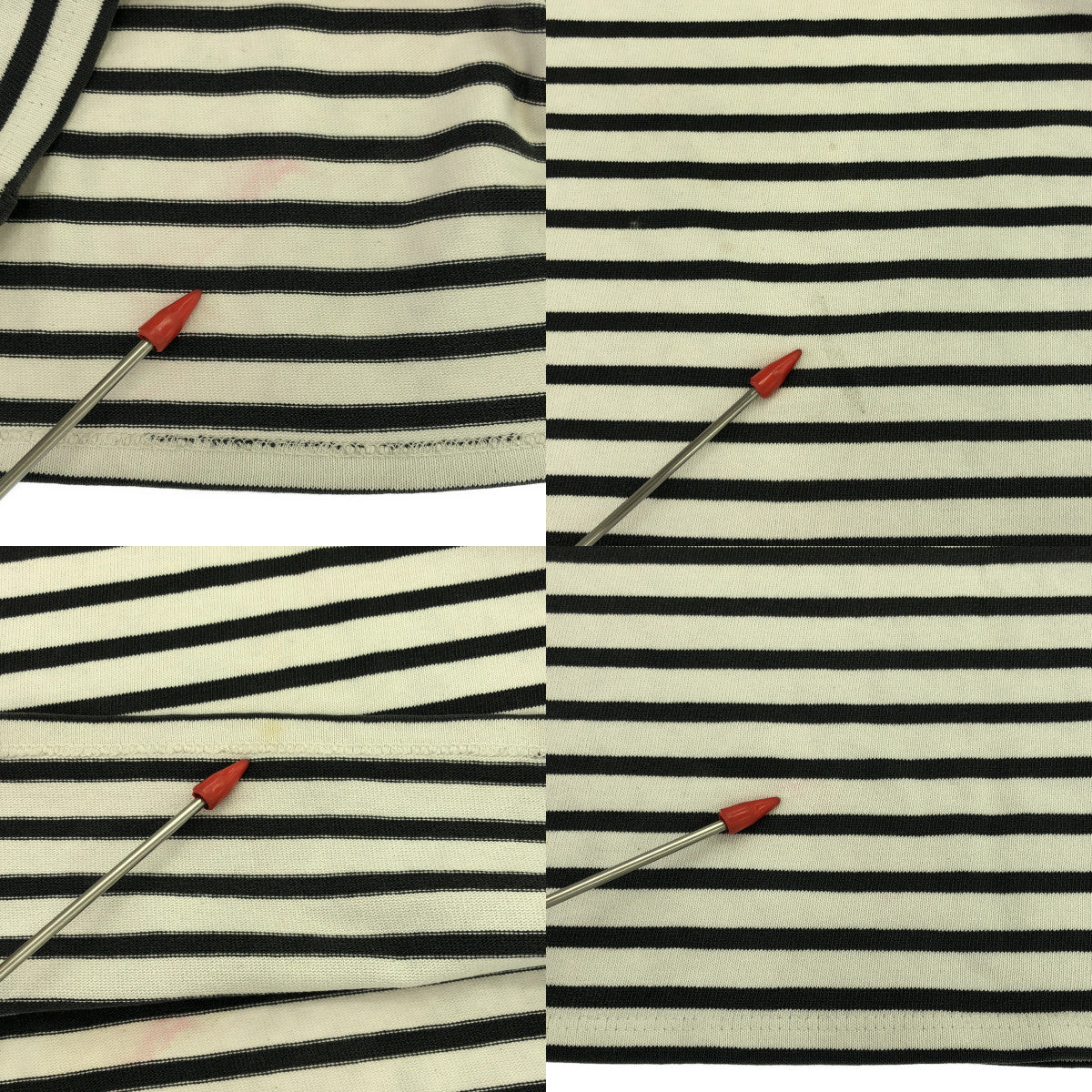 聖詹姆斯 / 聖詹姆斯 | OUESSANT BORDER / Wesson Border 船領巴斯克剪裁和縫製 |白色/灰色 |男士