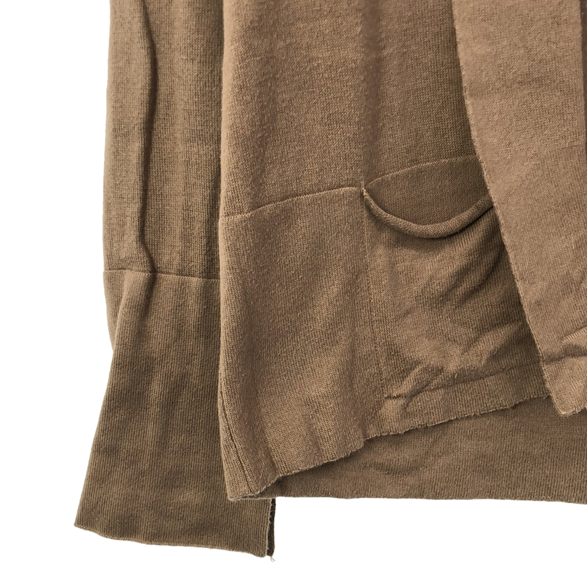 JOHN SMEDLEY / ジョンスメドレー | シーアイランドコットン ボタンレス ショールカラー ニットカーディガン | XS | ブラウン | レディース