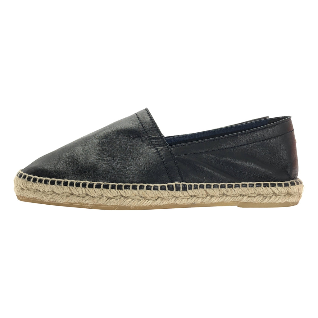 【미품】 Castaner / 카스타니에르 | PABLO 104 NEGRO / 에스파드리유 가죽 슬립온 신발 | 40 | 블랙 / 베이지 | 남성