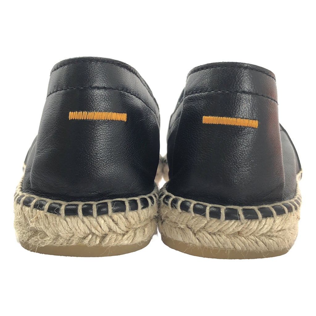 【미품】 Castaner / 카스타니에르 | PABLO 104 NEGRO / 에스파드리유 가죽 슬립온 신발 | 40 | 블랙 / 베이지 | 남성