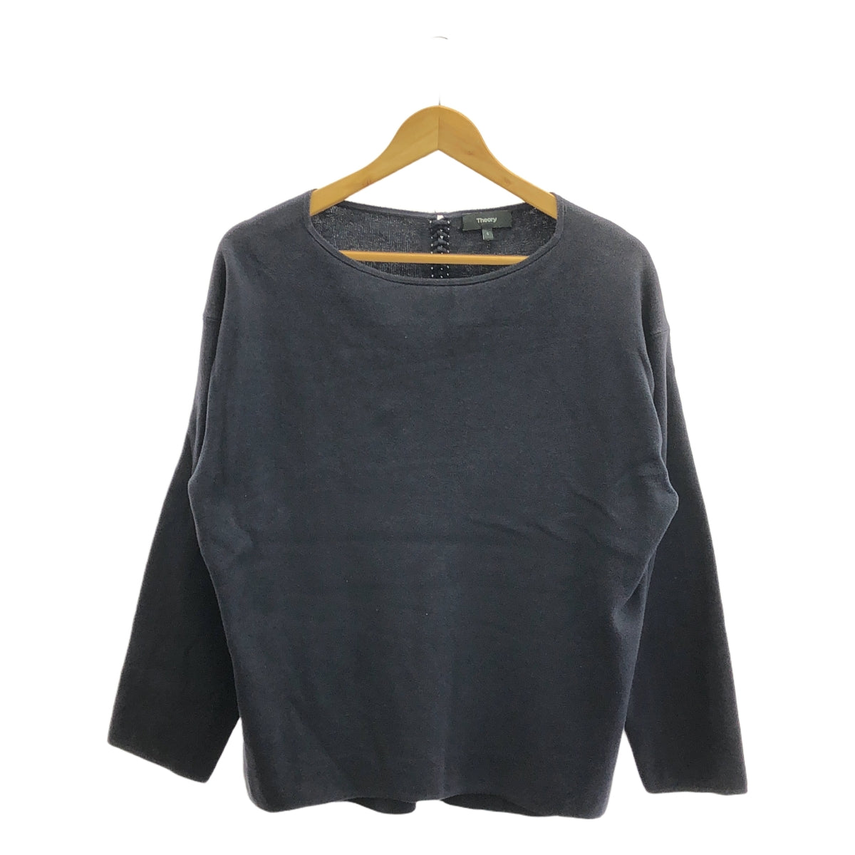 theory / 세올리 | 코튼 백 뜨개질 니트 풀오버 | S | 다크 네이비 | 여성