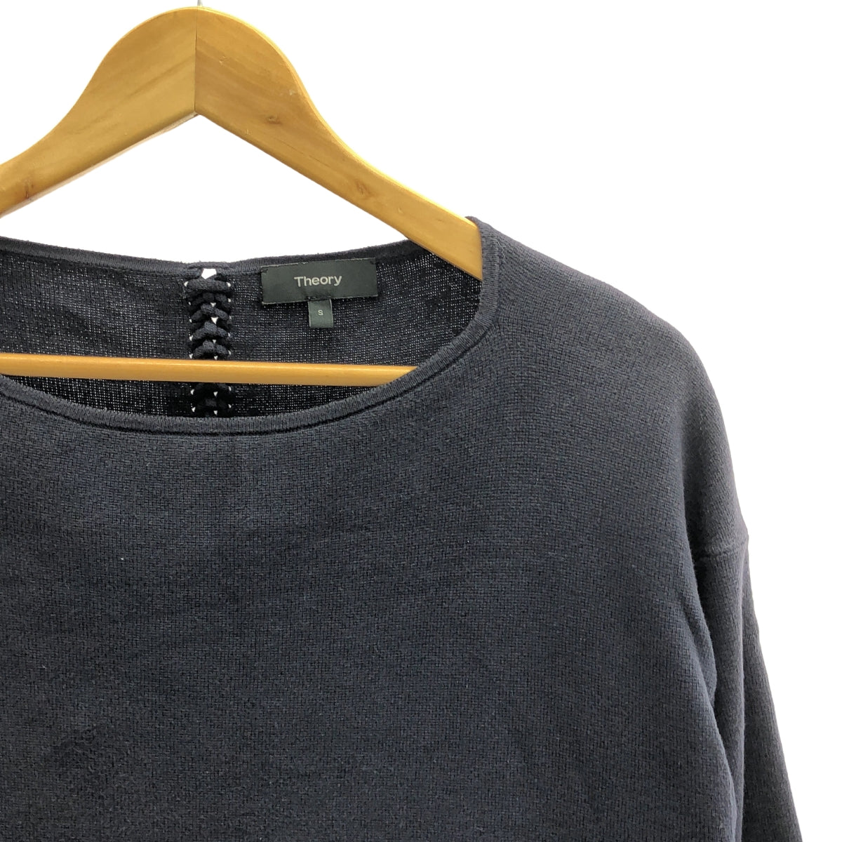 theory / 세올리 | 코튼 백 뜨개질 니트 풀오버 | S | 다크 네이비 | 여성