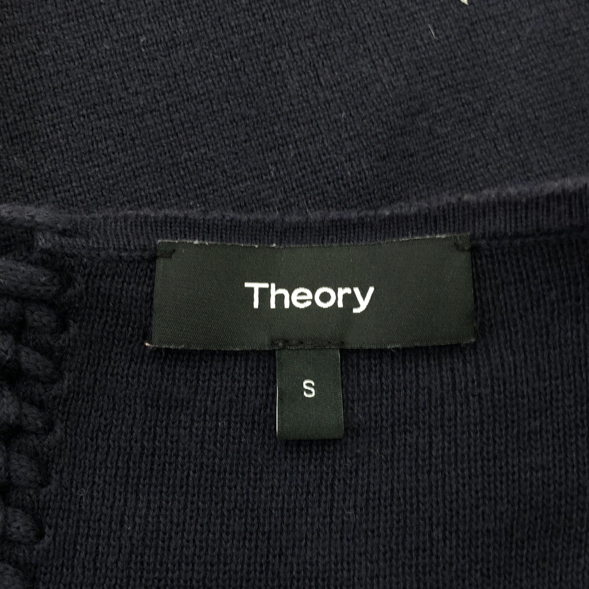 theory / 세올리 | 코튼 백 뜨개질 니트 풀오버 | S | 다크 네이비 | 여성