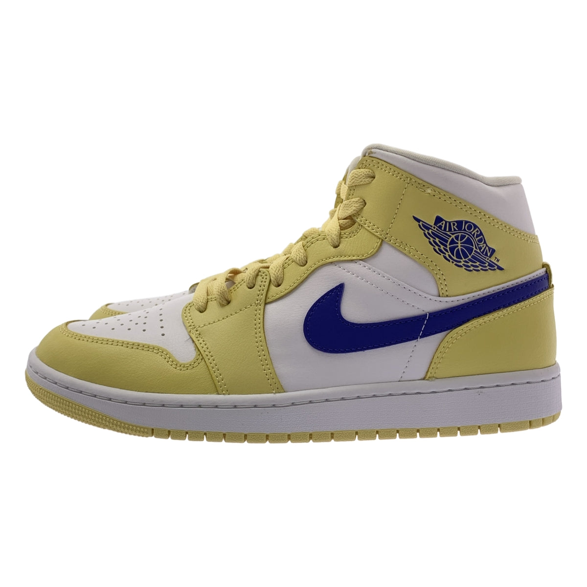 [狀況極佳] Nike | WMNS AIR JORDAN 1 MID 飛人喬丹高筒運動鞋 | 尺寸 27.5 | 黃/藍/白 | 女款