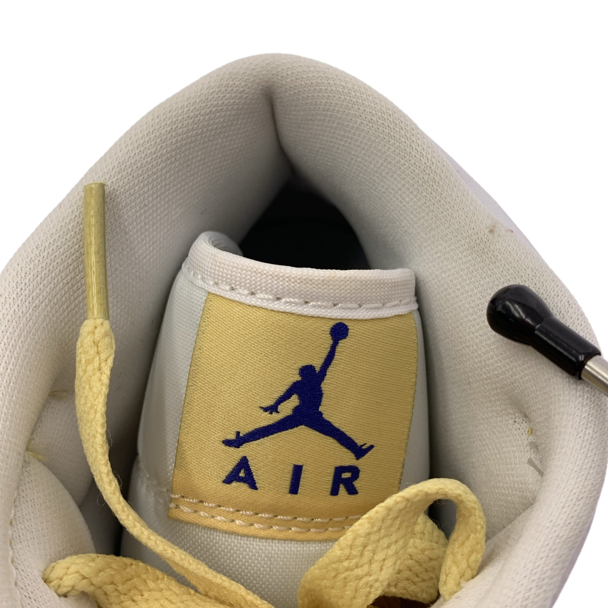 [狀況極佳] Nike | WMNS AIR JORDAN 1 MID 飛人喬丹高筒運動鞋 | 尺寸 27.5 | 黃/藍/白 | 女款