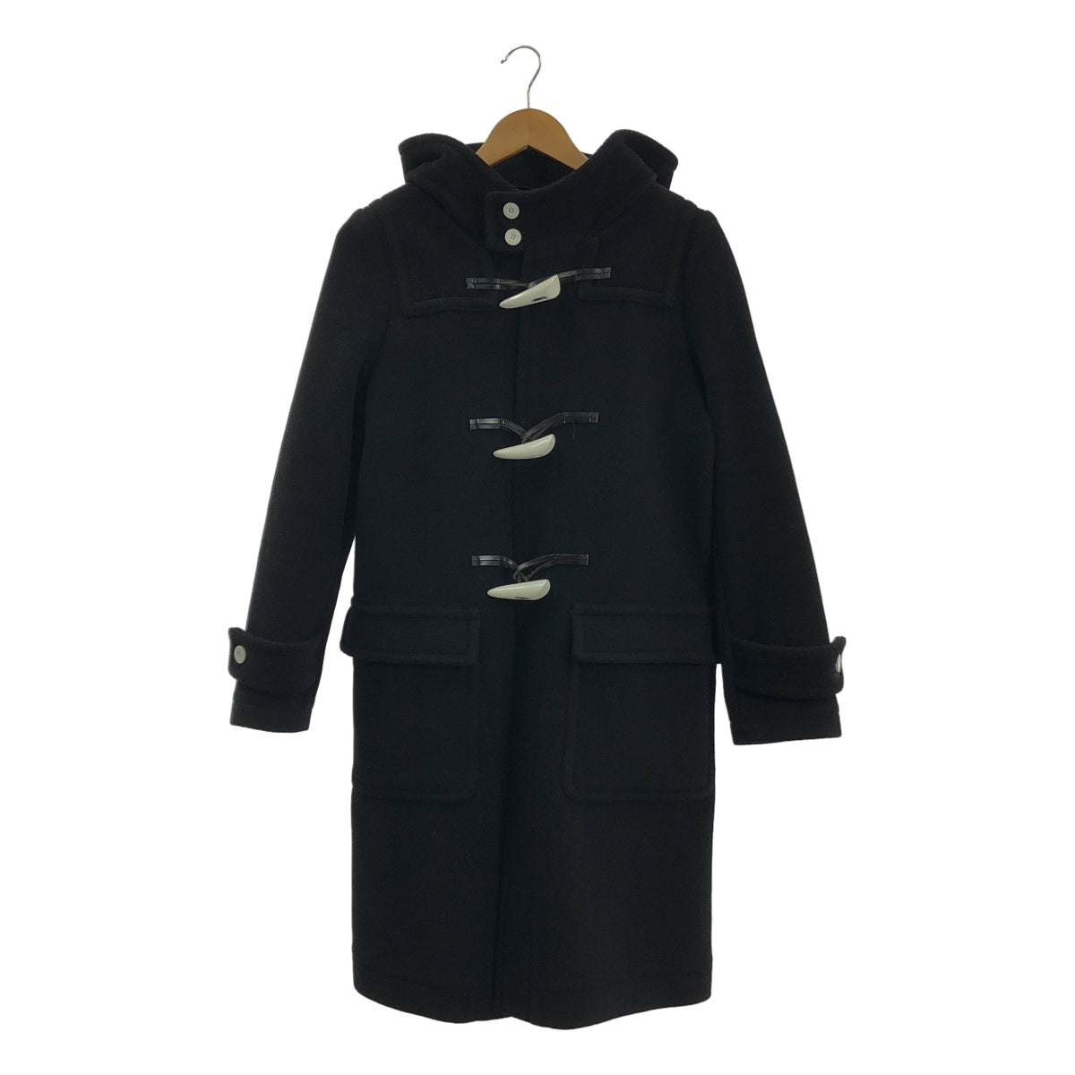 HYKE / 하이크 | 울 멜튼 더플 코트 | 2 | 블랙 | 여성