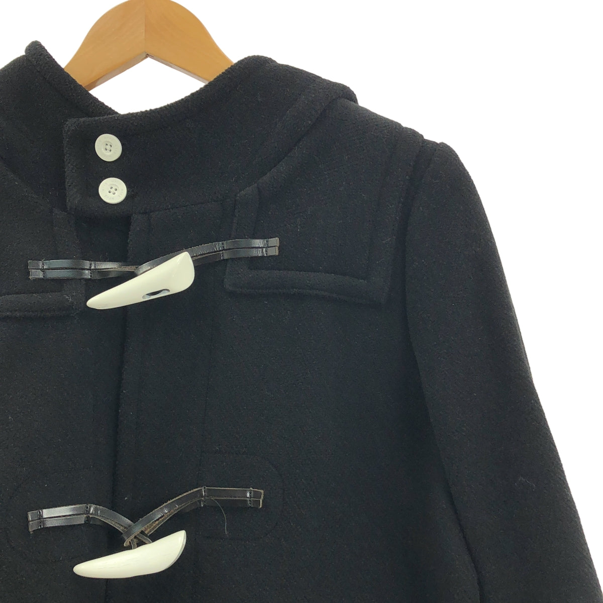 HYKE / 하이크 | 울 멜튼 더플 코트 | 2 | 블랙 | 여성