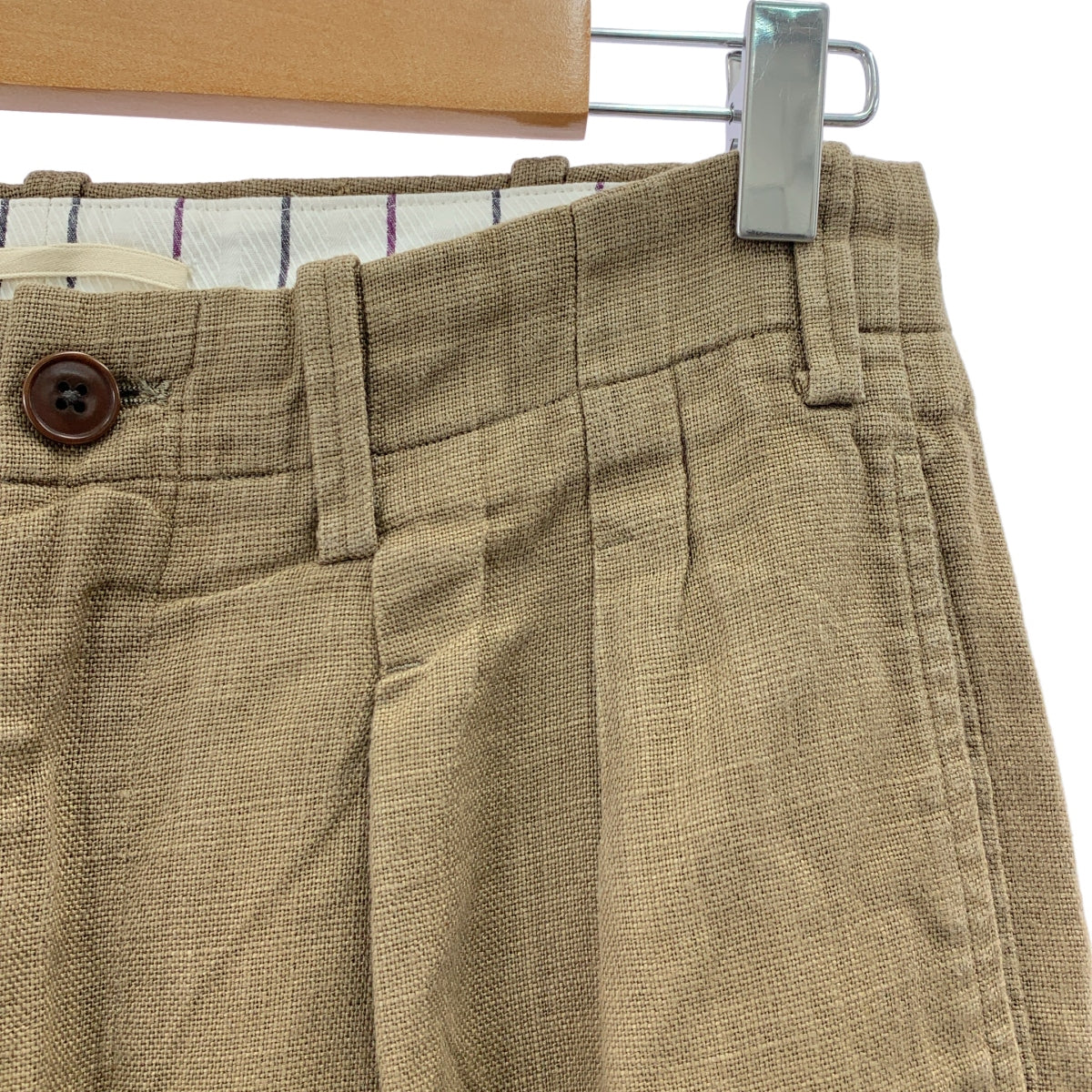 GORSCH / ゴーシュ | リネン 2タックスラックス パンツ | 1 | ブラウン