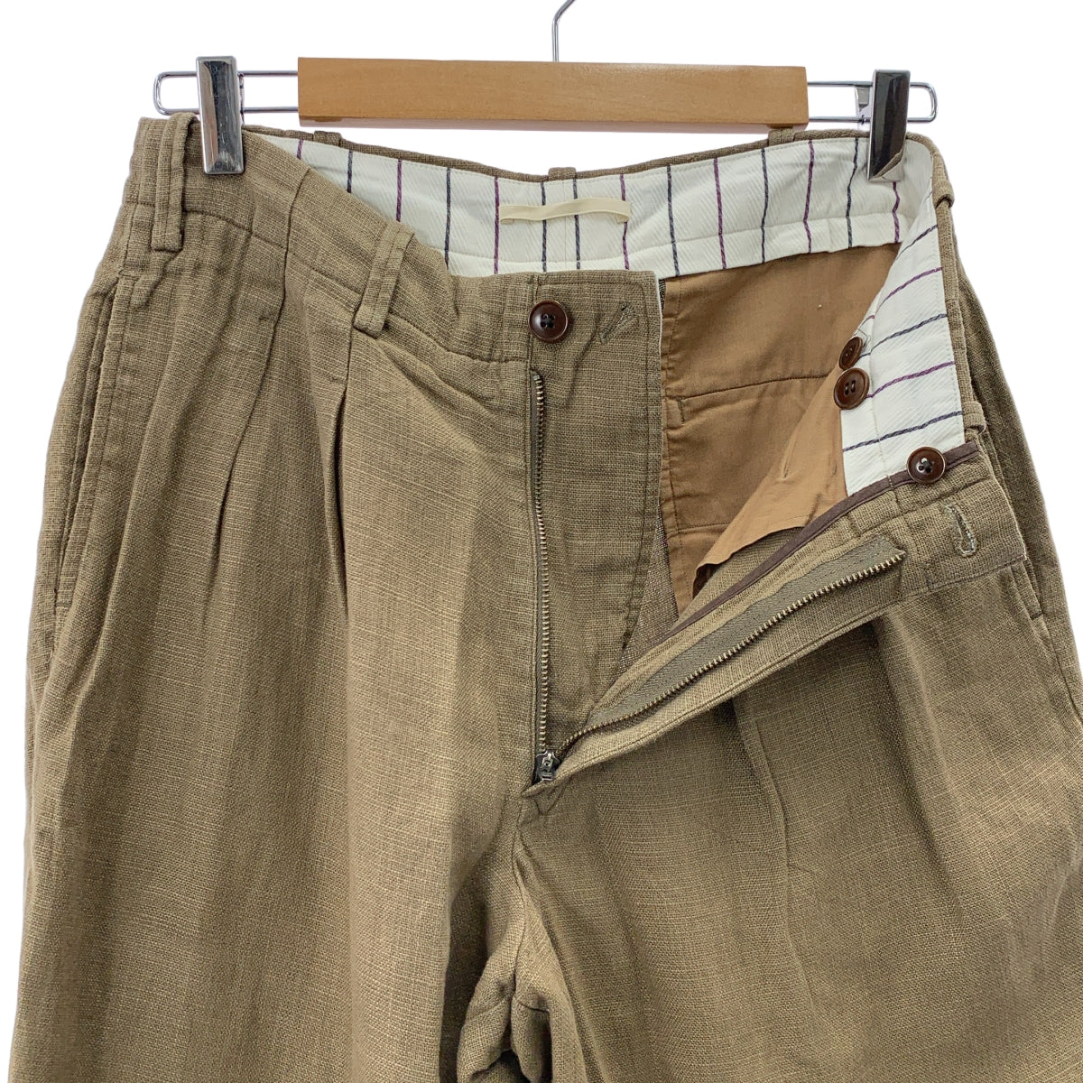 GORSCH | 亞麻雙褶休閒褲 | 1 |