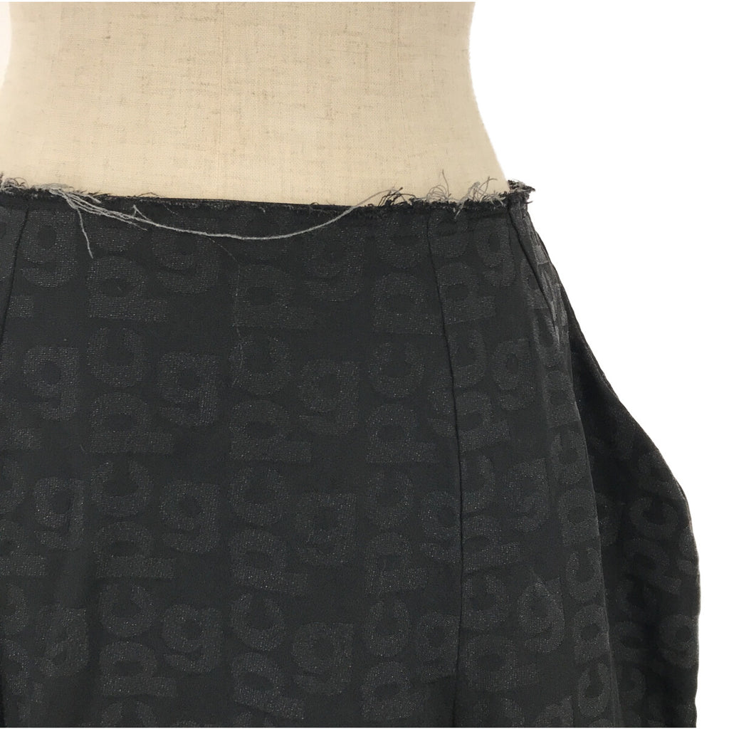 【美品】  COMME des GARCONS / コムデギャルソン | 2020SS	 / AD2019 | Orlando / オルランド 2way ポリ縮絨 断ち切り 変形 総ロゴ オーバースカート | S | ブラック | レディース