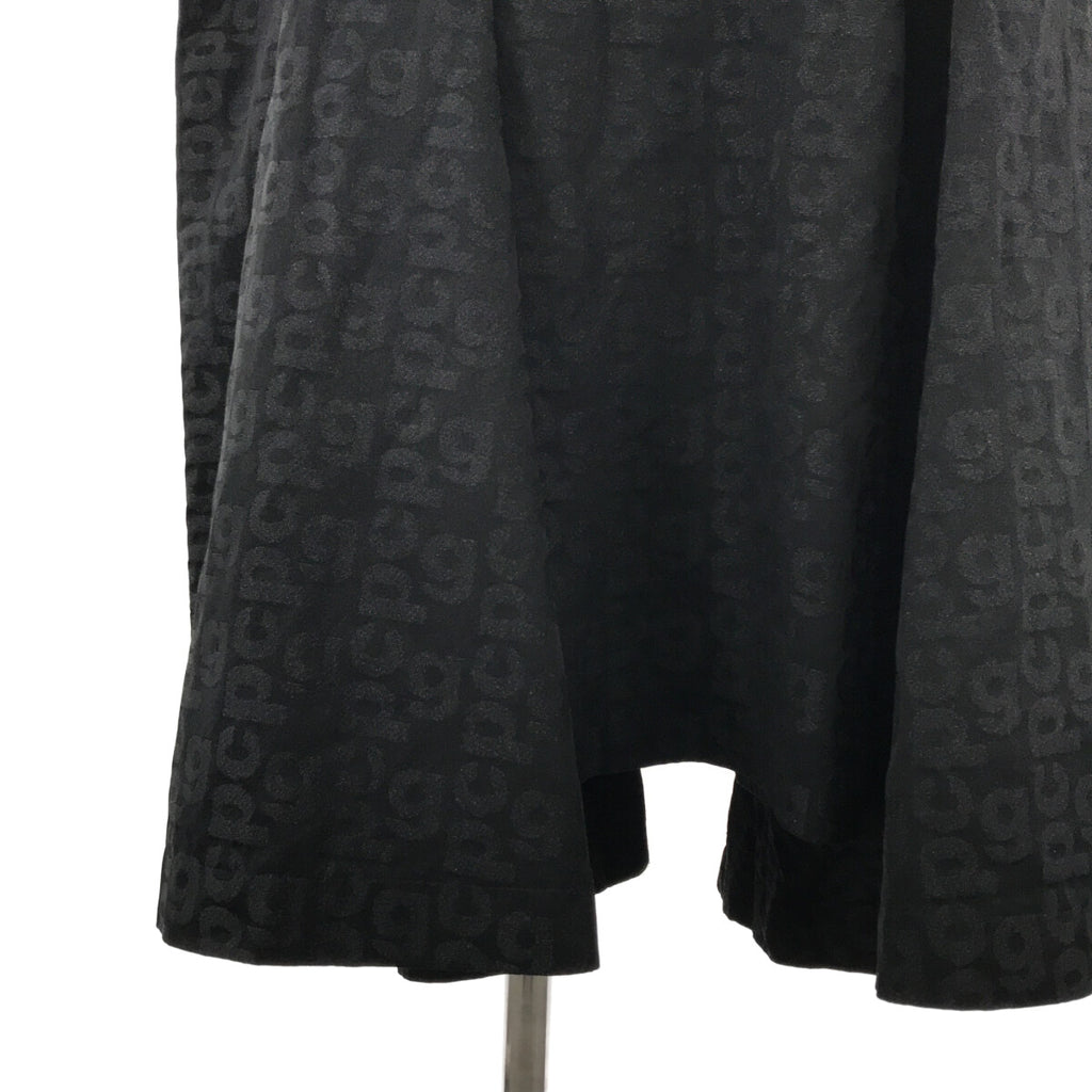 【美品】  COMME des GARCONS / コムデギャルソン | 2020SS	 / AD2019 | Orlando / オルランド 2way ポリ縮絨 断ち切り 変形 総ロゴ オーバースカート | S | ブラック | レディース