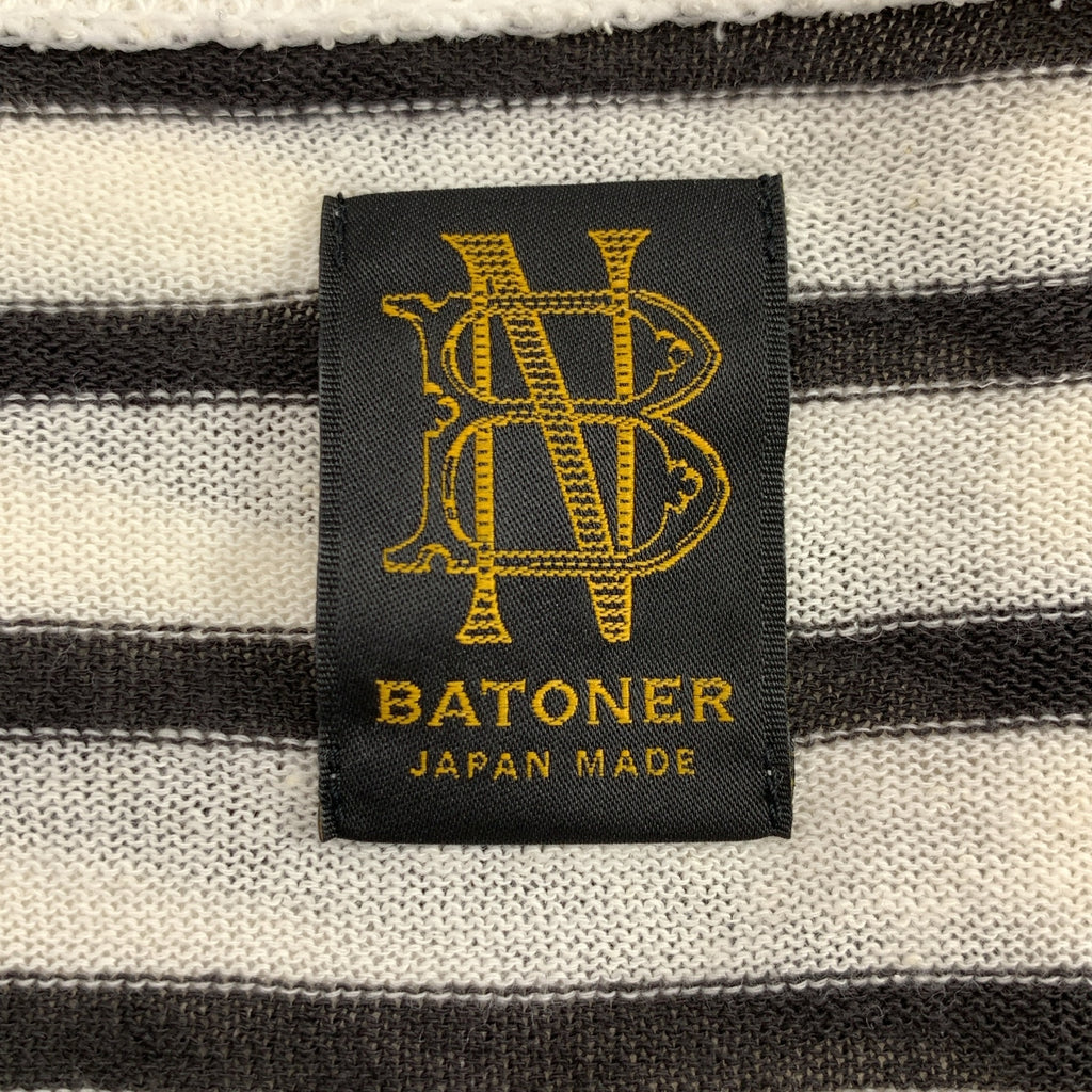 BATONER / バトナー | 2023SS | COTTON LINEN HIGH TWIST BASQUE SHIRT L/S コットン リネン ハイツイスト バスクシャツ | 2 | メンズ