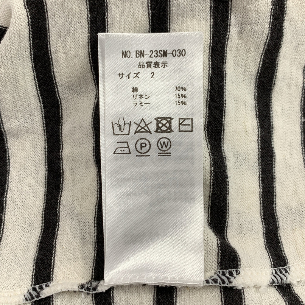 BATONER / バトナー | 2023SS | COTTON LINEN HIGH TWIST BASQUE SHIRT L/S コットン リネン ハイツイスト バスクシャツ | 2 | メンズ