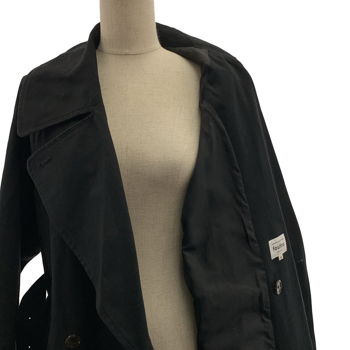 foufou / フーフー | Trench Coat / ベルテッド トレンチコート | 0 | ブラック | レディース