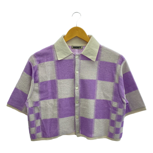 NKNIT / ンニット | 2023SS | short check pattern knit shirt チェックパターン ニット シャツ パイル |