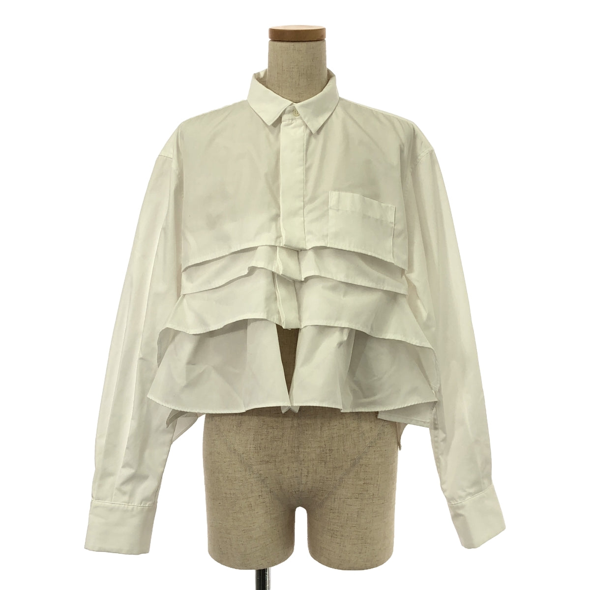 sacai / サカイ | Cotton Poplin Shirt フリルシャツ | 2 | レディース