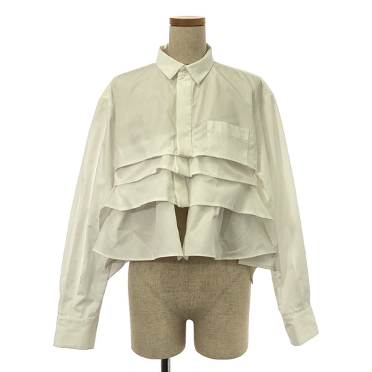 [Good Condition] sacai / Sacai | Cotton Poplin Shirt | Ruffled Shirt | Size 2 | White | Women's