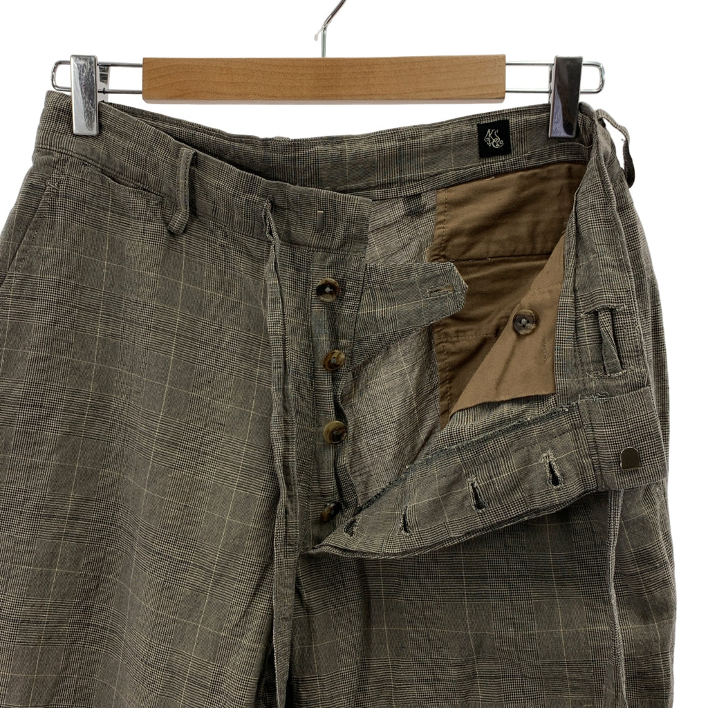 Kaptain Sunshine / 캡틴 선샤인 | Traveller Trousers 코튼 린넨 체크 트래블러 트라우저스 | 30 | 그레이 | 남성