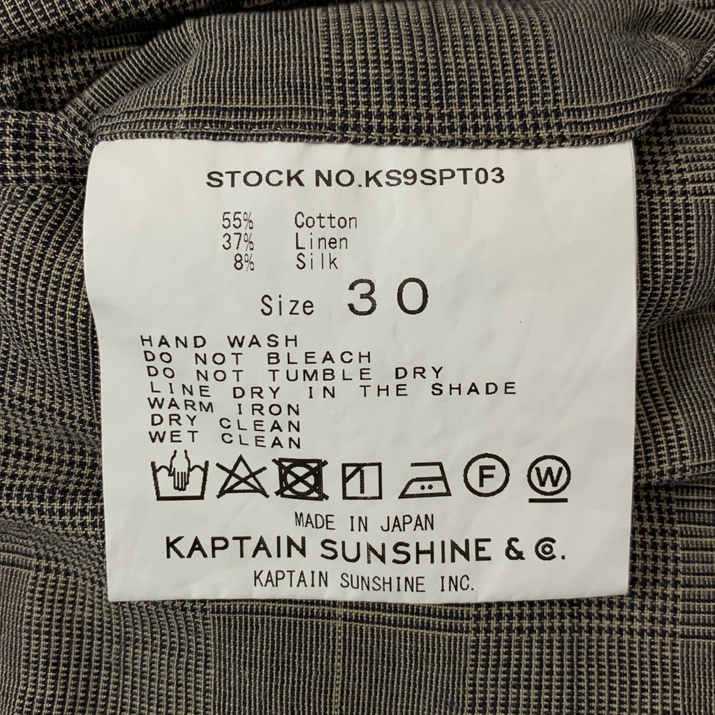 Kaptain Sunshine / 캡틴 선샤인 | Traveller Trousers 코튼 린넨 체크 트래블러 트라우저스 | 30 | 그레이 | 남성