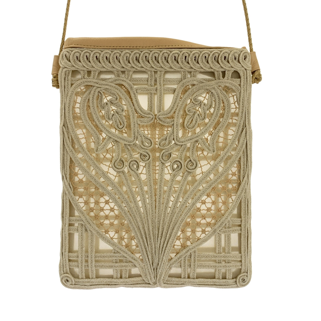 Mame Kurogouchi / 마메쿠로고우치 | Cording Embroidery Pouch With Leather Strap / 로고 숄더백 |