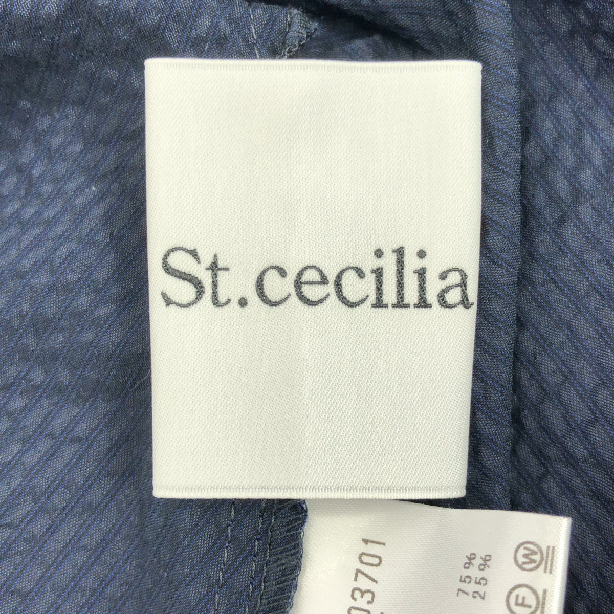 St.cecilia / セントセシリア | シアサッカー ギャザーボリューム ノースリーブ シャツ ブラウス | F | レディース