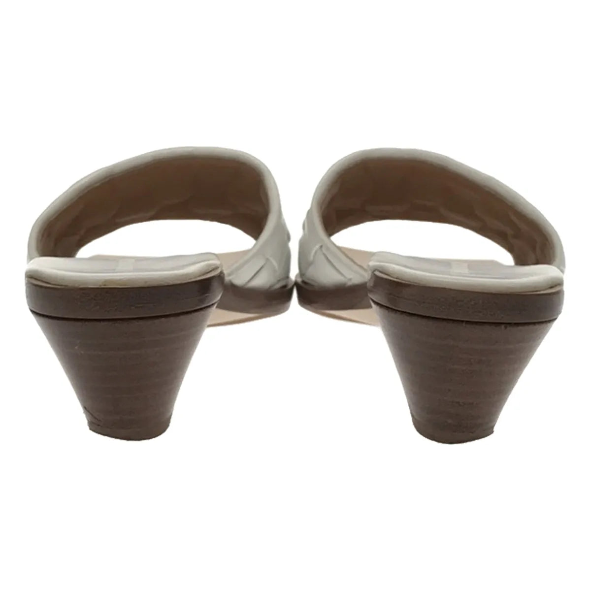 BOTTEGA VENETA / ボッテガヴェネタ | イントレチャート スクエアトゥ レザーサンダル | 35 1/2 | ホワイト | レディース