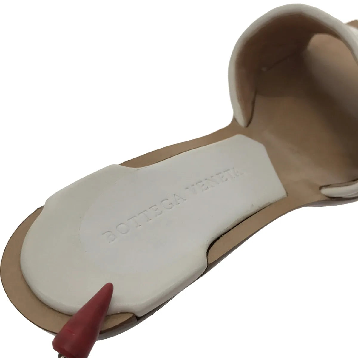 BOTTEGA VENETA / ボッテガヴェネタ | イントレチャート スクエアトゥ レザーサンダル | 35 1/2 | ホワイト | レディース