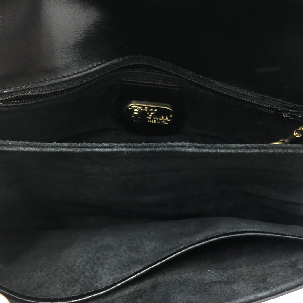 GUCCI / グッチ | OLD / オールド レザー ロゴ セカンドバッグ ポーチ | ブラック | レディース