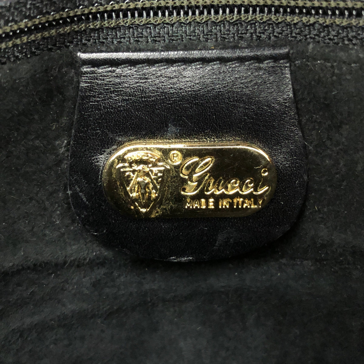 GUCCI / グッチ | OLD / オールド レザー ロゴ セカンドバッグ ポーチ | ブラック | レディース