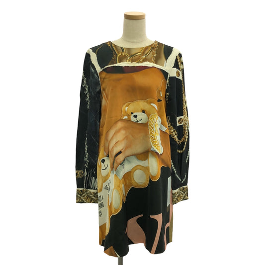 MOSCHINO / 모스키노 | 전사 인쇄 곰 원피스 | 38 | 여성