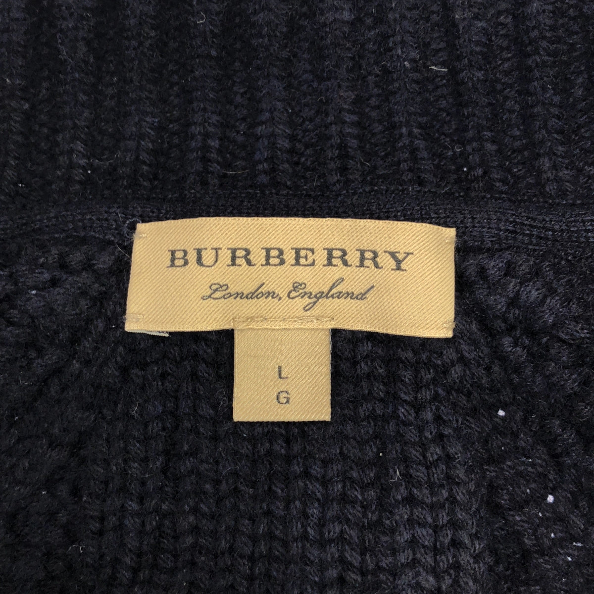 Burberry / バーバリー | Braided Knit ケーブルニット | L | ブラック/ネイビー | レディース