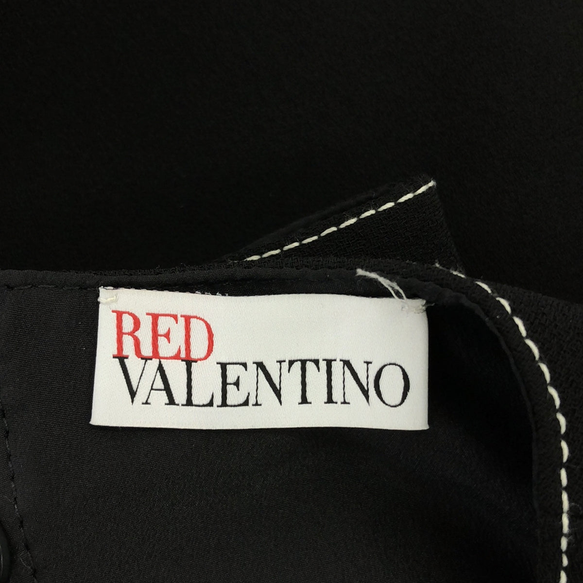 RED VALENTINO / 레드 발렌티노 | 스티치 디자인 민소매 원피스 | 42 | 블랙 | 여성