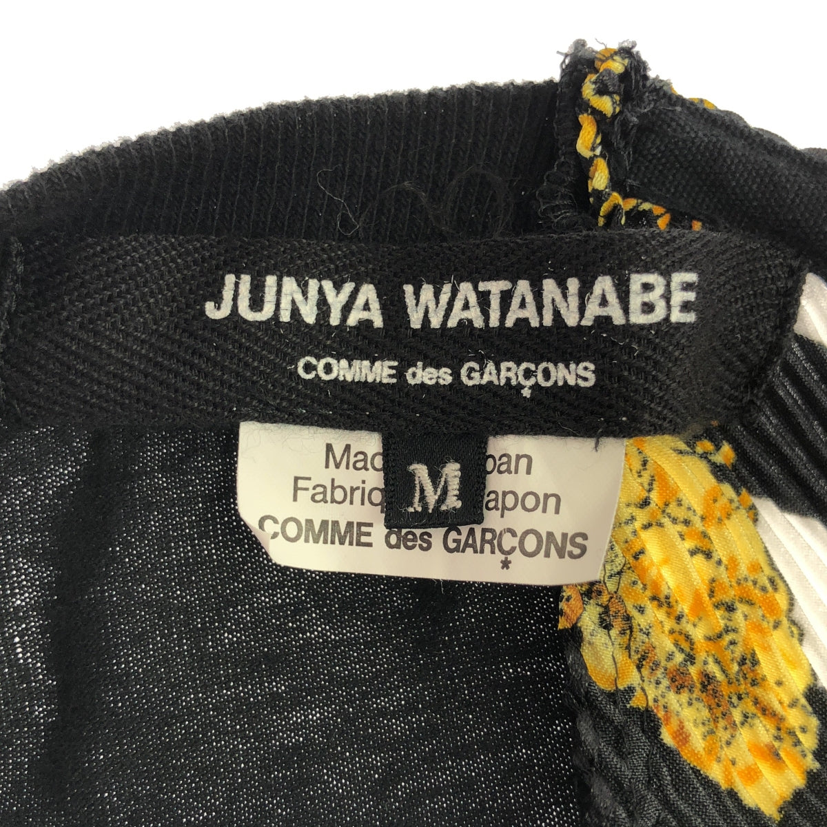 JUNYA WATANABE COMME des GARCONS / 준야와타나베 | 2021AW | × KISS 변형 다른 소재 도킹 리메이크 플리츠 프린트 T 셔츠 컷소우 | M | 여성