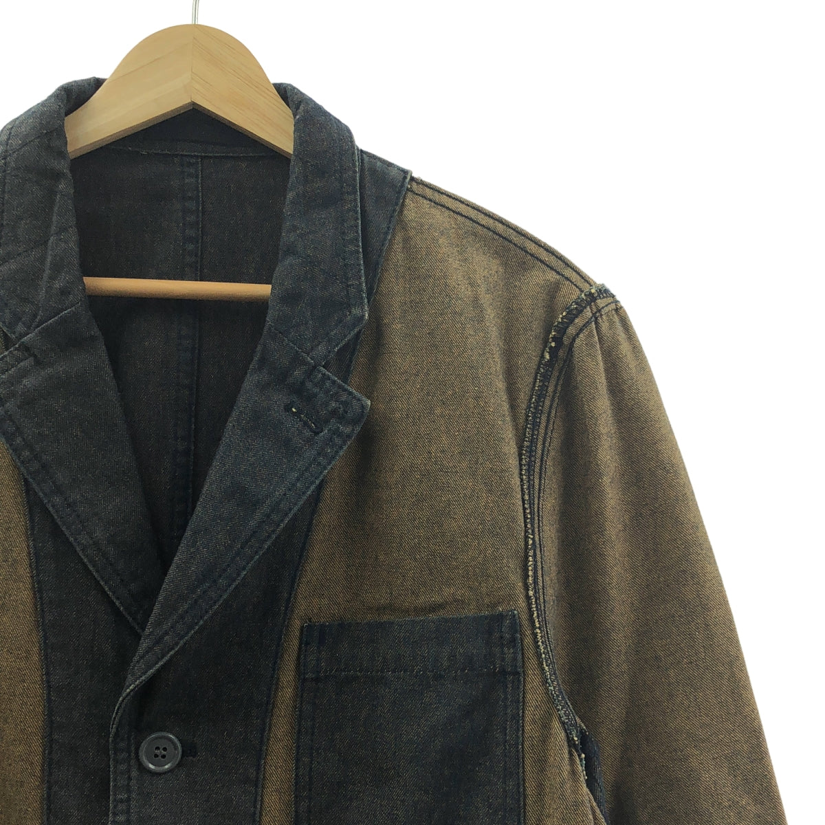 COMME des GARÇONS HOMME PLUS | 2002 春夏 |內翻牛仔外套 |尺寸 M |靛藍/棕色 |男士