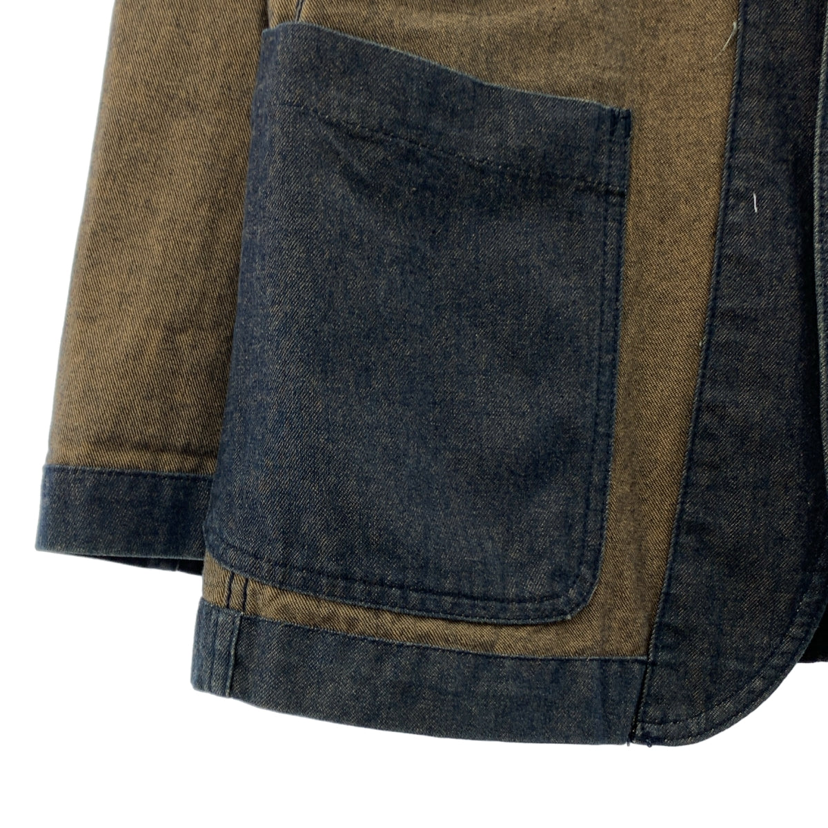 COMME des GARÇONS HOMME PLUS | 2002 春夏 |內翻牛仔外套 |尺寸 M |靛藍/棕色 |男士