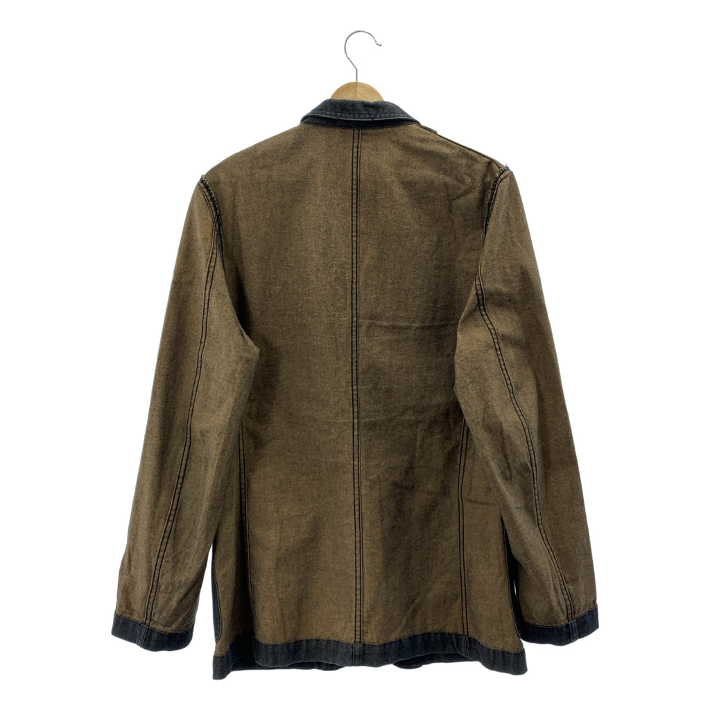 COMME des GARCONS HOMME PLUS / 콤데 갤슨 옴플루스 | 2002SS | 데님 인사이드 아웃 재킷 | M | 인디고 / 브라운 | 남성