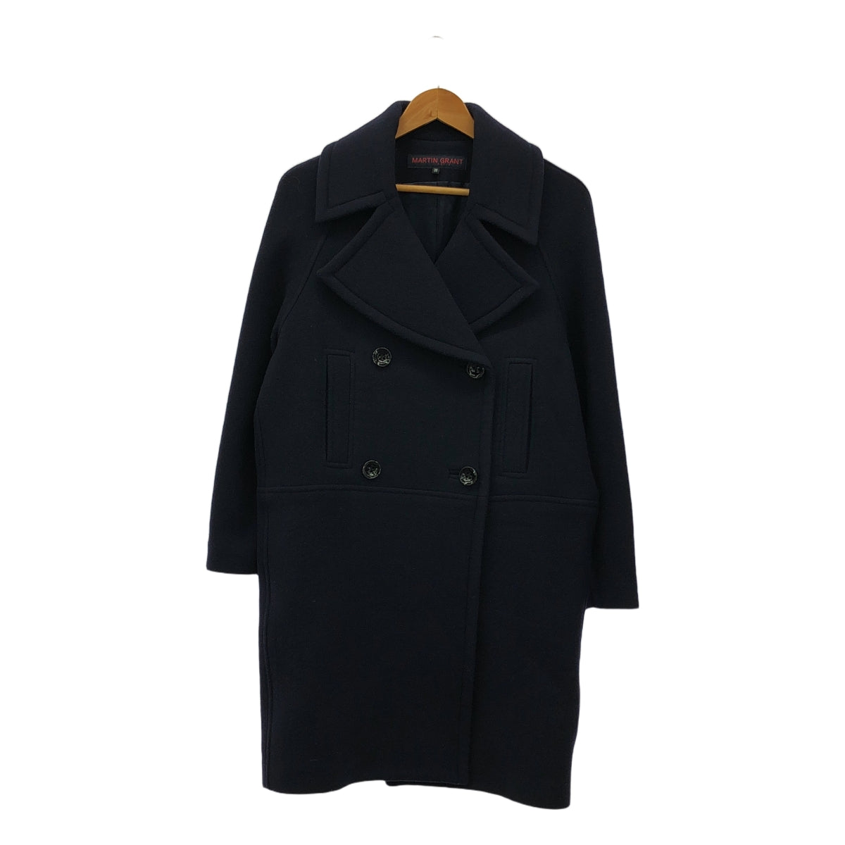 MARTIN GRANT / 마팅 런트 | 울 롱 더블 버튼 P 코트 | 38 | 네이비 | 여성