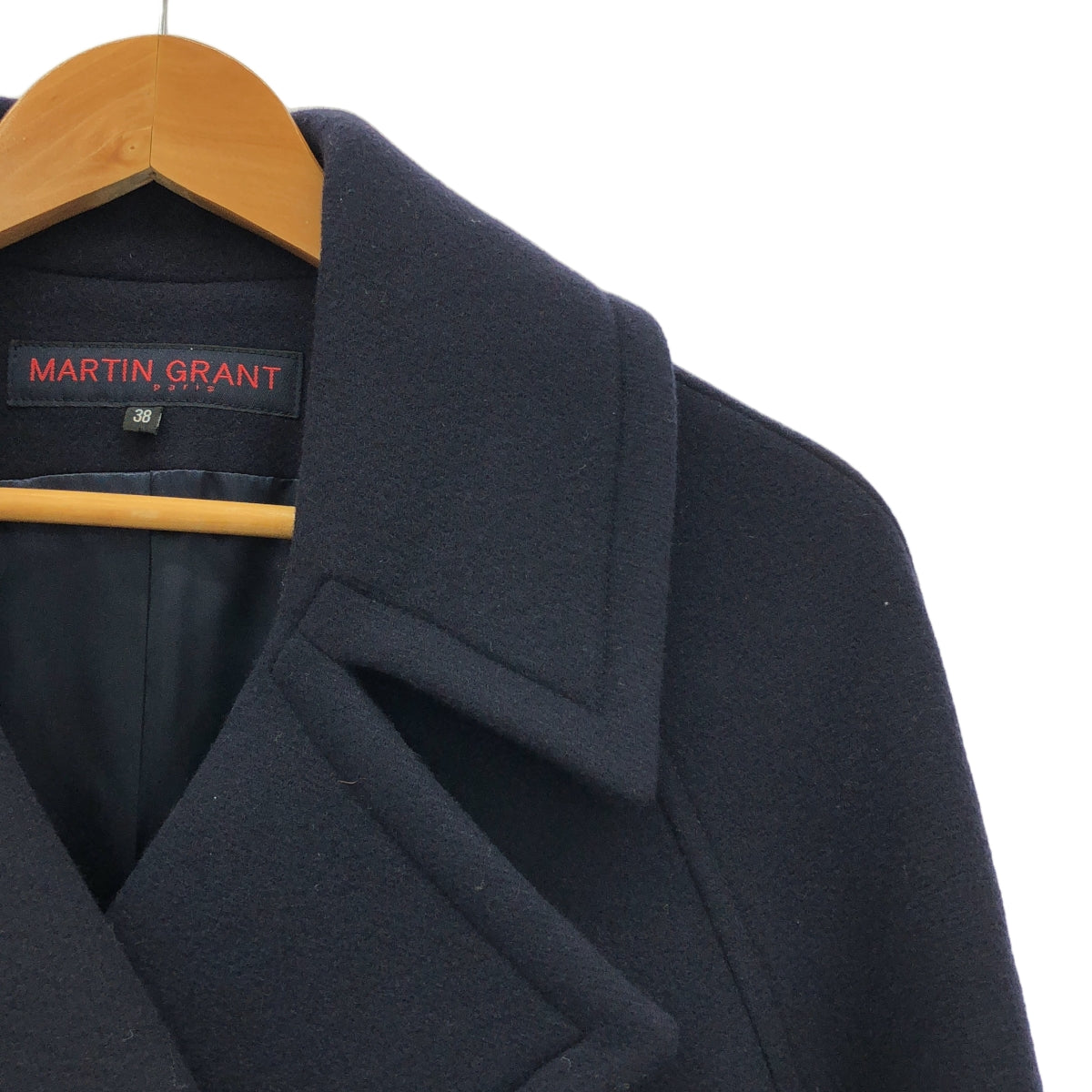 MARTIN GRANT | 羊毛長版雙扣豌豆大衣 | 38 | 女款