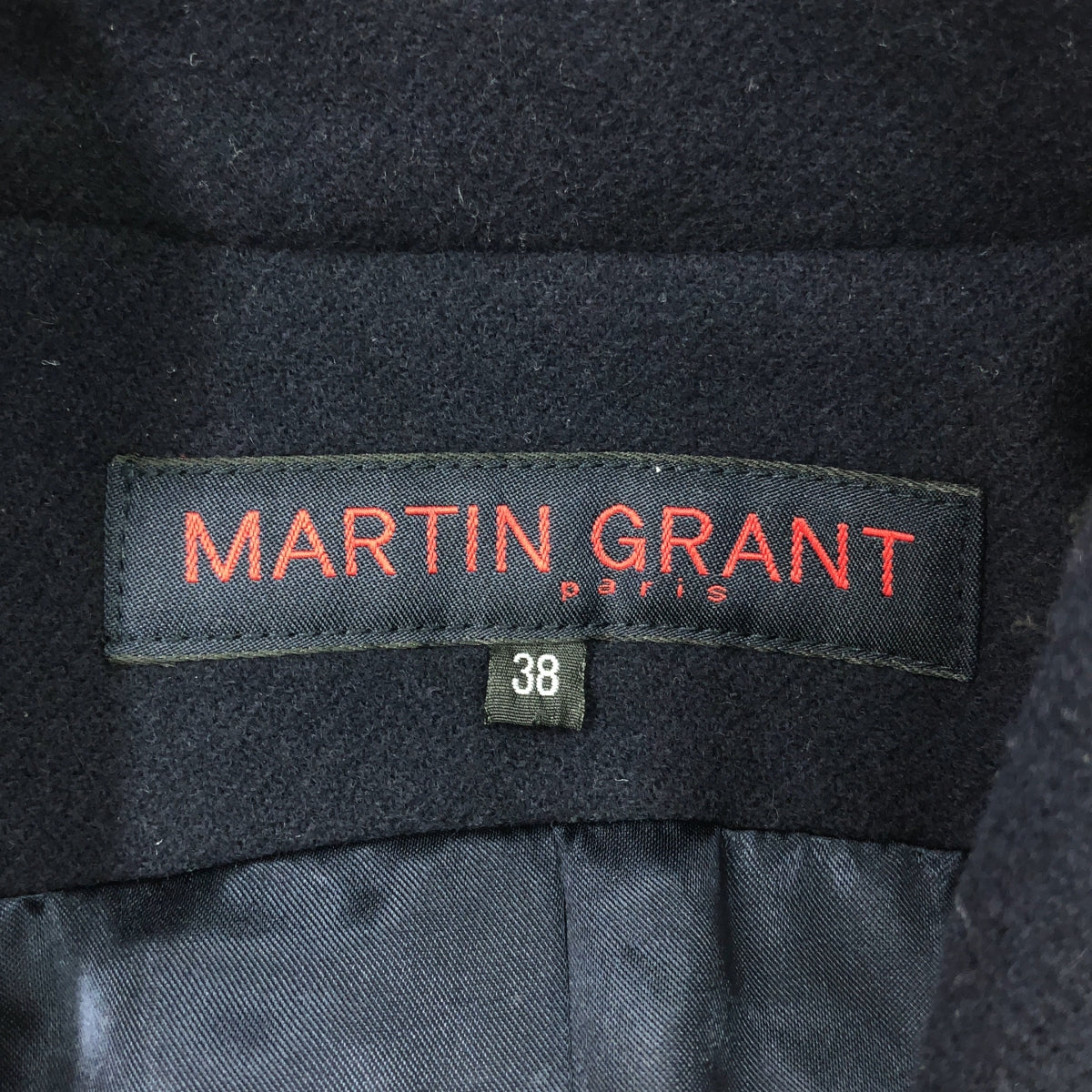 MARTIN GRANT | 羊毛長款雙排扣豌豆大衣 | 38碼 | 海軍藍 | 女款