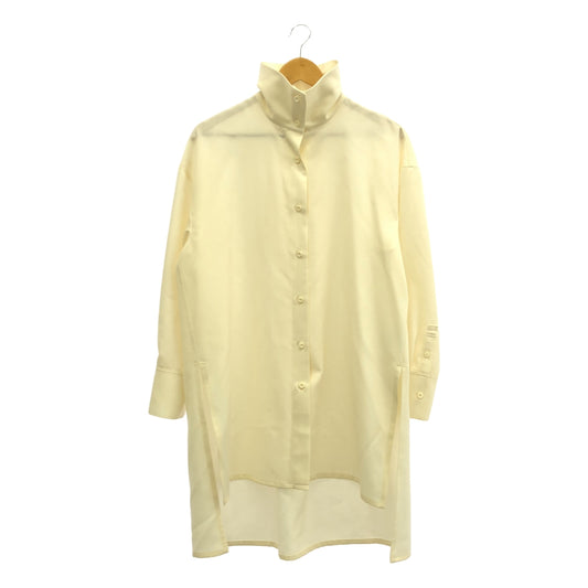 【美品】  CABaN / キャバン | ウールツイル ハイネックロングシャツ | S | アイボリー | レディース