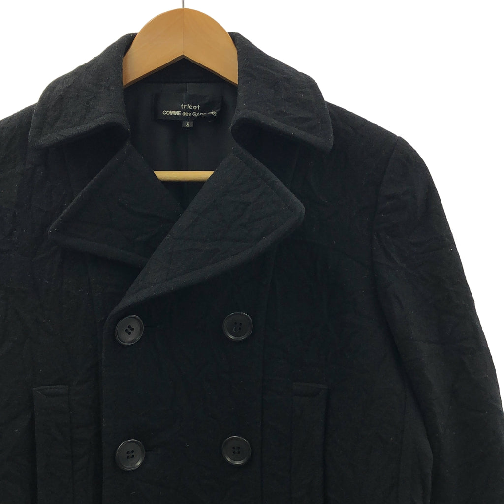 COMME des GARÇONS 針織布料 | 2007 秋冬系列 | 褶皺雙排扣呢大衣 | S 碼 | 女款