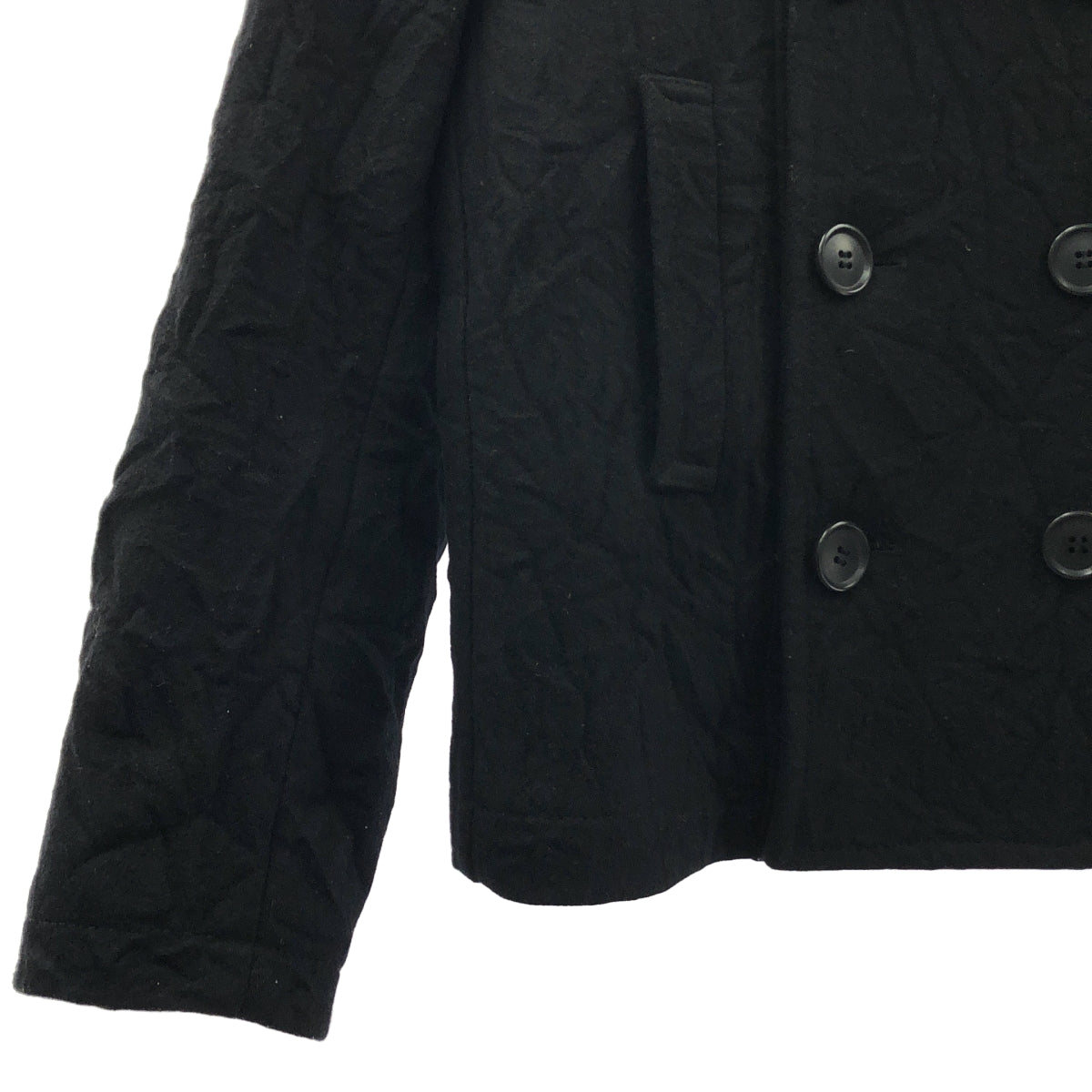 COMME des GARÇONS 針織布料 | 2007 秋冬系列 | 褶皺雙排扣呢大衣 | S 碼 | 女款