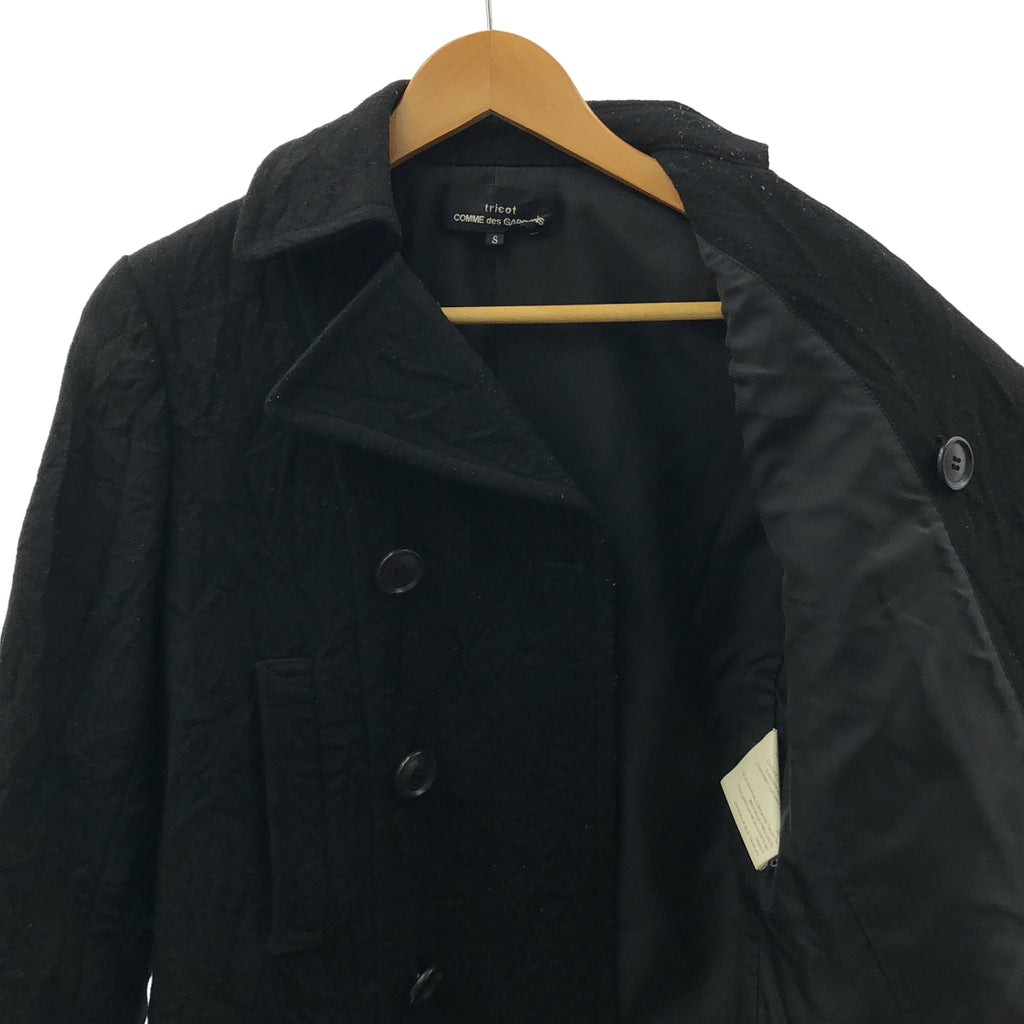 COMME des GARÇONS 針織布料 | 2007 秋冬系列 | 褶皺雙排扣呢大衣 | S 碼 | 女款