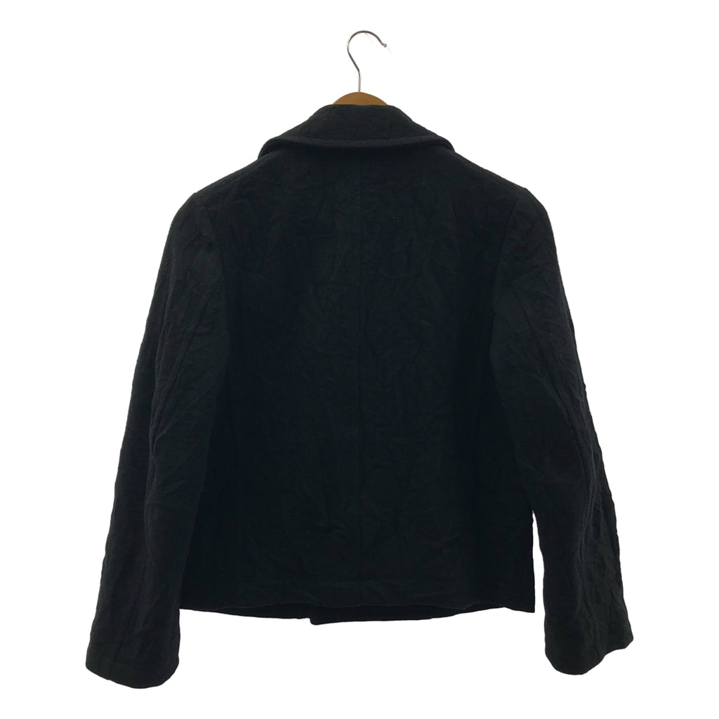 COMME des GARÇONS 針織布料 | 2007 秋冬系列 | 褶皺雙排扣呢大衣 | S 碼 | 女款