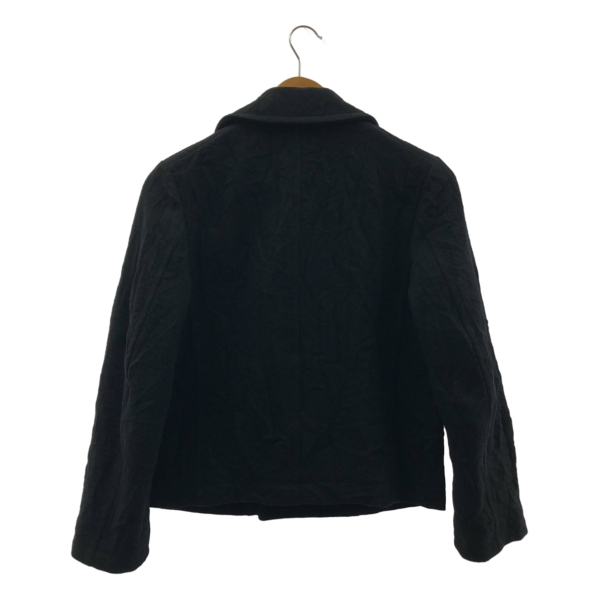 COMME des GARÇONS 針織布料 | 2007 秋冬系列 | 褶皺雙排扣呢大衣 | S 碼 | 女款