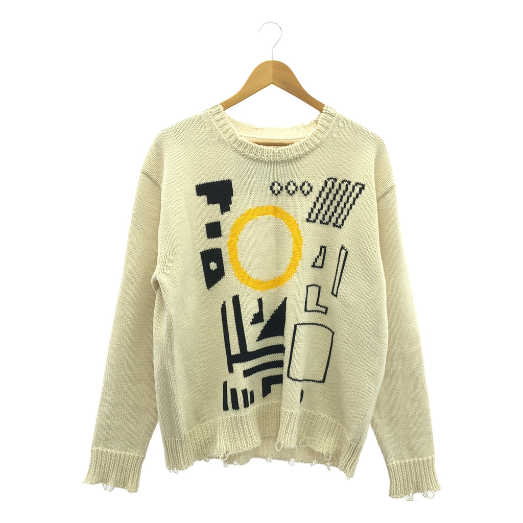 SOE / ソーイ | 2022SS | Intarsia Sweater Memphis インターシャ ニット セーター | 2 | ホワイト | メンズ